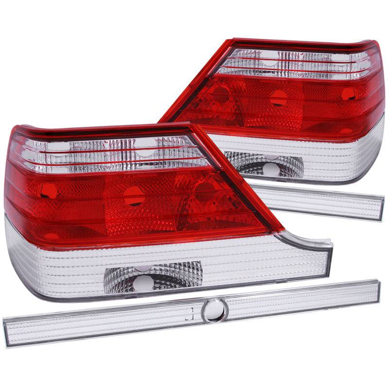 ANZO 1995-1999 Mercedes Benz S Class W140 Taillights Red/Clear - Striker Modified