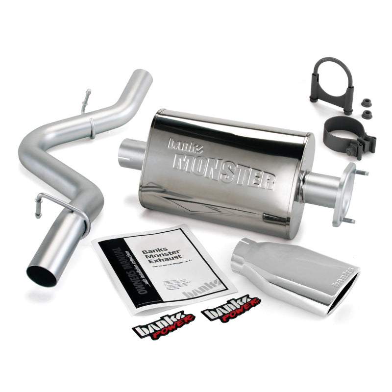 Banks Power 91-95 Jeep 4.0L Wrangler Monster Exhaust System - SS Single Exhaust w/ Chrome Tip - Striker Modified