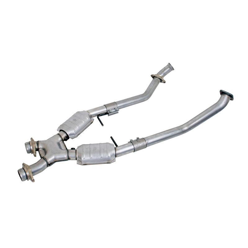 BBK 96-98 Mustang 4.6 GT High Flow X Pipe With Catalytic Converters - 2-1/2 - Striker Modified