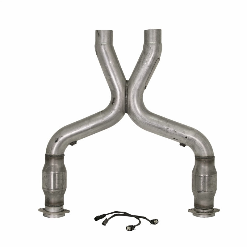 BBK 11-14 Mustang 5.0 Short Mid X Pipe With Catalytic Converters 3.0 For BBK Long Tube Headers - Striker Modified