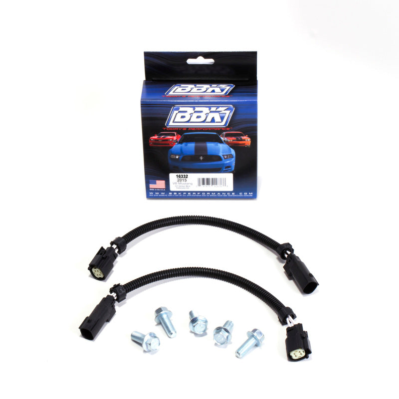 BBK 2015 Mustang GT V6 6-Pin Front O2 Sensor Wire Harness Extensions 12 (pair) And Bolt Kit - Striker Modified
