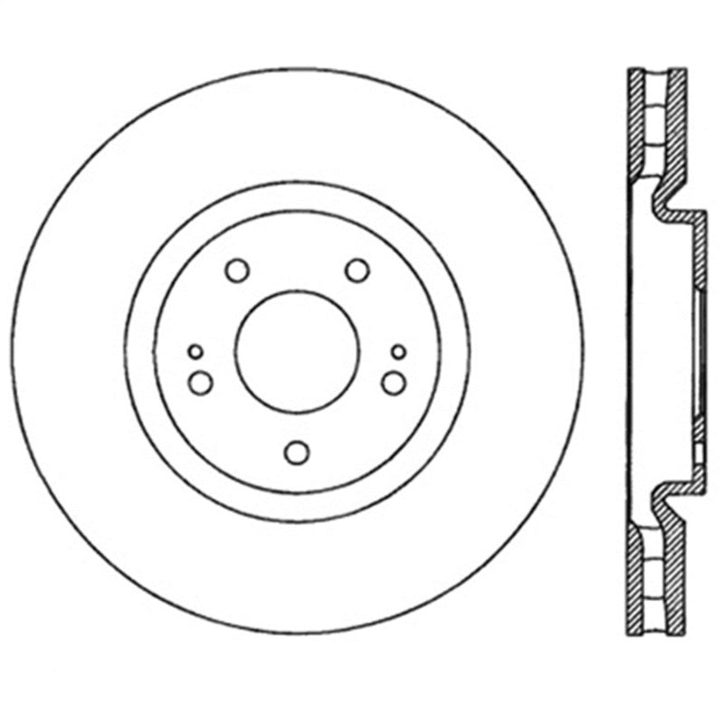 StopTech Power Slot 03-06 Evo 8 & 9 Slotted Left Front Rotor - Striker Modified
