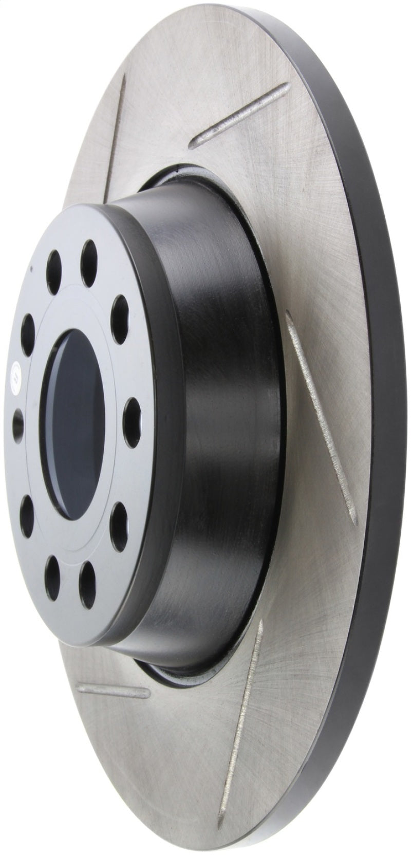 StopTech Power Slot 06-10 Audi A3 / 09 VW CC (Passat CC) / 06-09 GTI Mk V Left Rear Slotted Rotor - Striker Modified