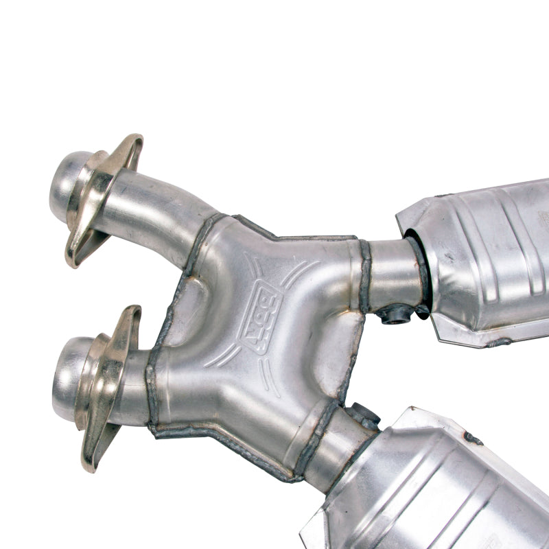 BBK 96-04 Mustang 4.6 GT / Cobra Short Mid X Pipe w Catalytic Converters 2-1/2 For Long Tube Headers - Striker Modified
