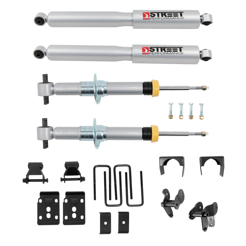 Belltech 2021+ Ford F-150 4WD 1in to 3.5in Front 5.5in Rear Lowering Kit - Striker Modified