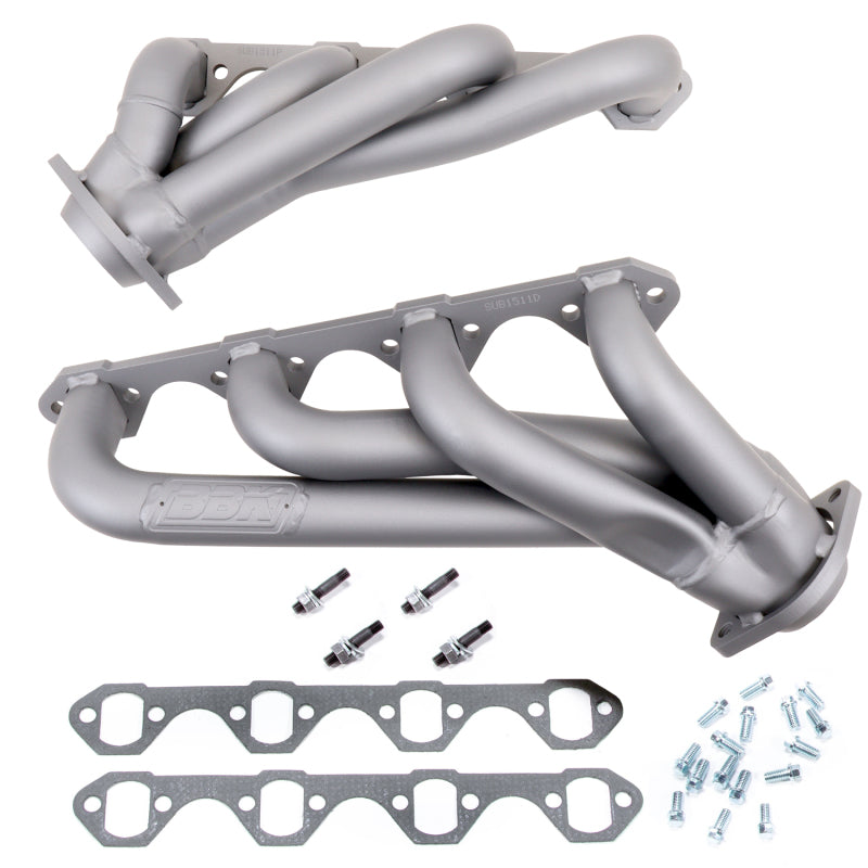 BBK 79-93 Mustang 351 Swap Shorty Unequal Length Exhaust Headers - 1-5/8 Titanium Ceramic - Striker Modified