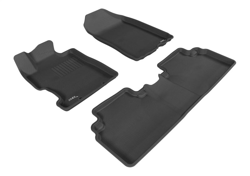3D MAXpider 2006-2011 Honda Civic Sedan Kagu 1st & 2nd Row Floormat - Black - Striker Modified