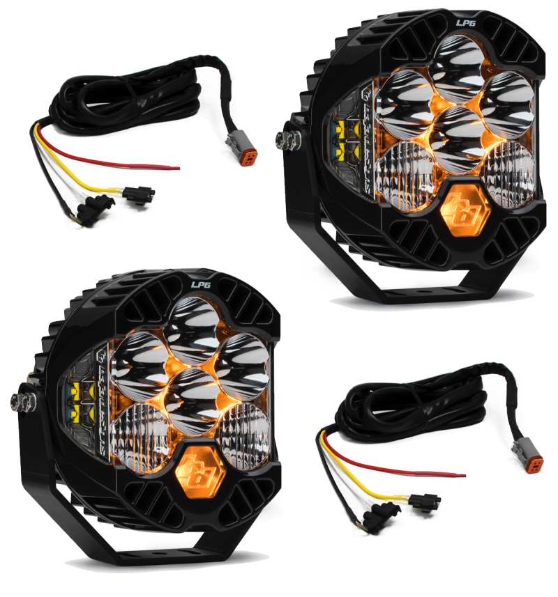 Baja Designs Jeep JL/JT Rubicon Steel Bumper LED Light Kit LP6 w/Upfitter - Striker Modified