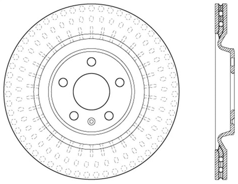 StopTech Power Slot 12-13 Audi A6 Quattro/11-12 A7 Quattro / 10-13 S4 Rear Left Slotted Rotor - Striker Modified