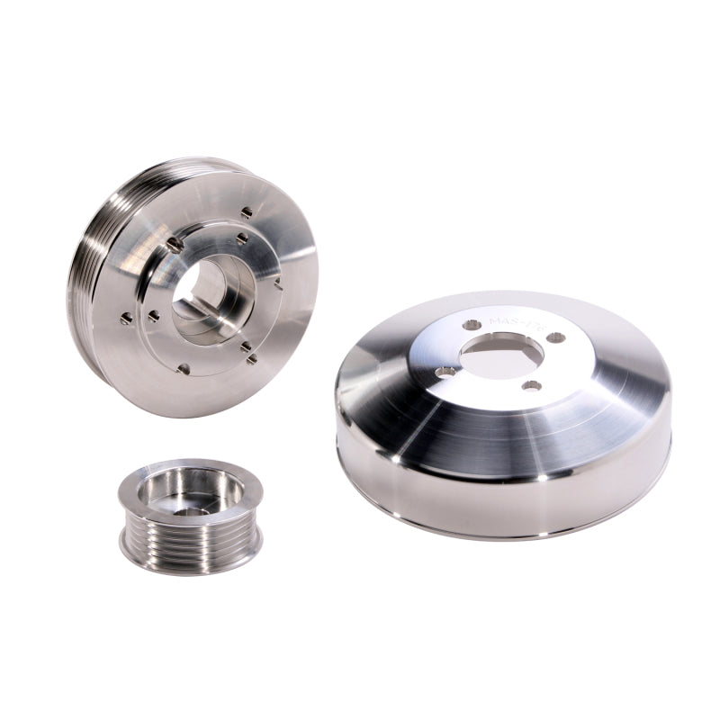 BBK 97-04 Ford F150 Expedition 4.6 5.4 Underdrive Pulley Kit - Lightweight CNC Billet Aluminum (3pc) - Striker Modified