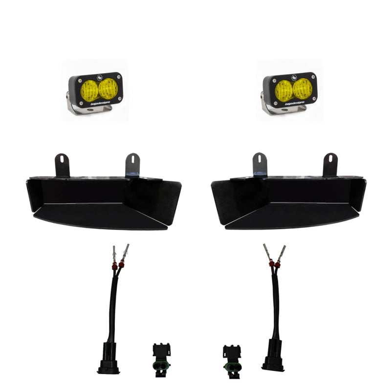 Baja Designs 2019+ Ram 2500/3500 S2 Wide Cornering Fog kit - Amber - Striker Modified