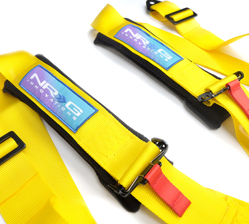 NRG 5PT 3in. Seat Belt Harness / Cam Lock - Yellow - Striker Modified
