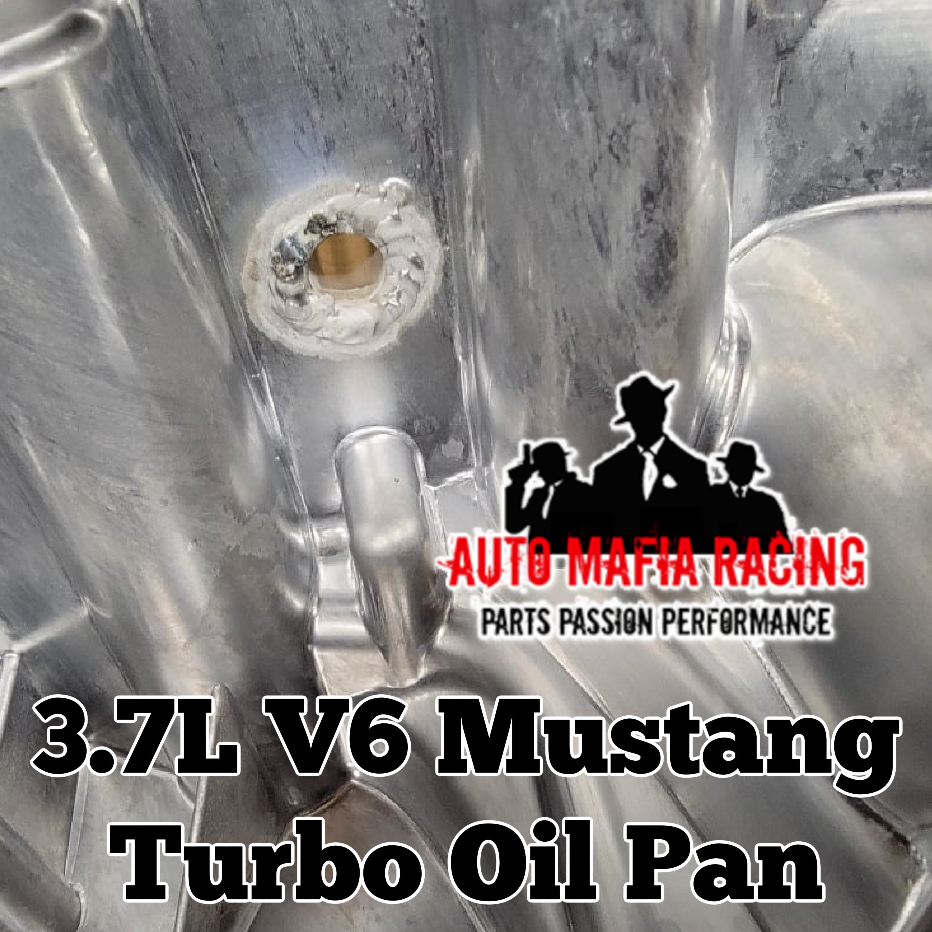 3.7L V6 Mustang Turbo Oil Pan (-10AN Welded Drain Fitting) - Striker Modified