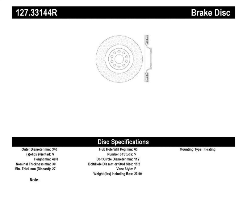StopTech Slotted & Drilled Sport Brake Rotor - Striker Modified