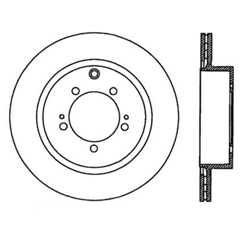 StopTech Power Slot 08-09 Evo 10 Slotted Left Rear Rotor - Striker Modified