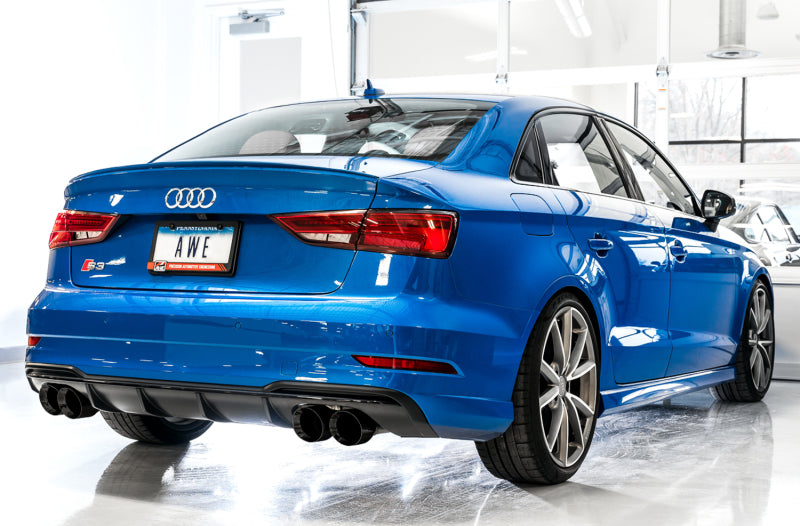 AWE Tuning Audi 8V S3 SwitchPath Exhaust w/Diamond Black Tips 102mm - Striker Modified