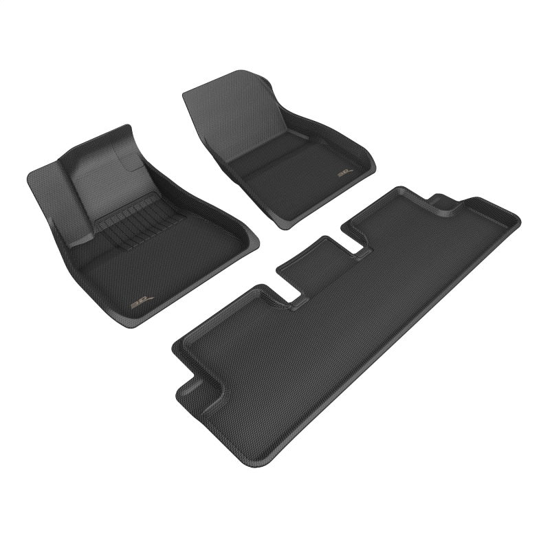 3D MAXpider 20-22 Tesla Model 3 Kagu 1st & 2nd Row Floormats - Black - Striker Modified
