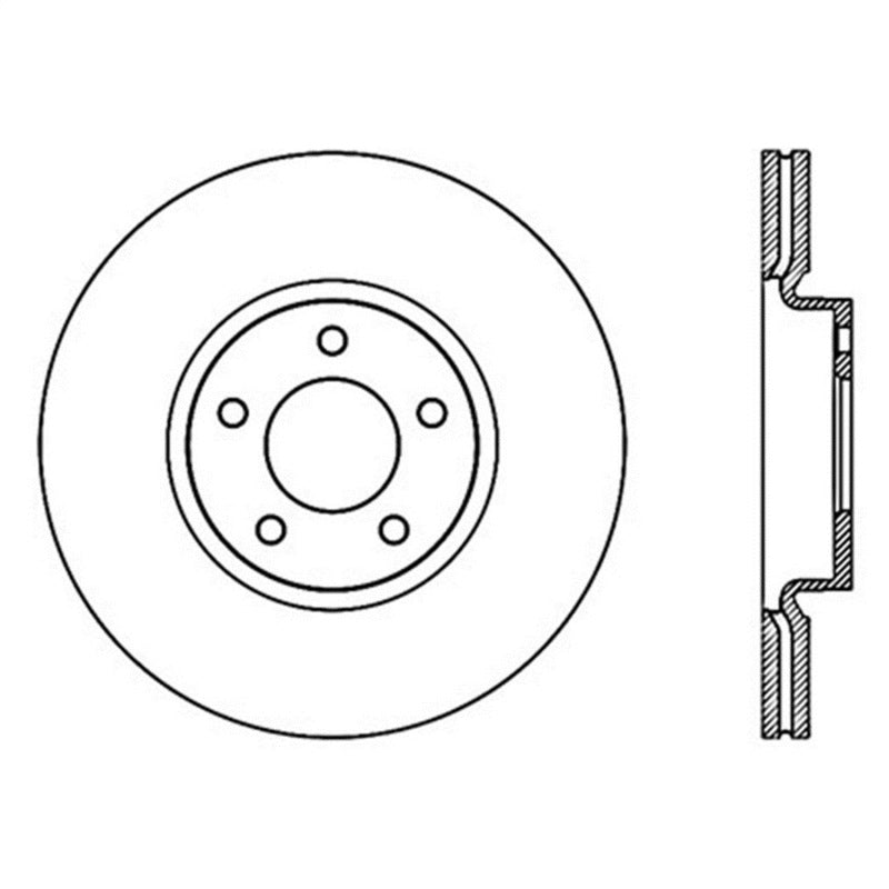 StopTech Power Slot 07-09 Mazdaspeed3 Slotted Left Front Rotor - Striker Modified