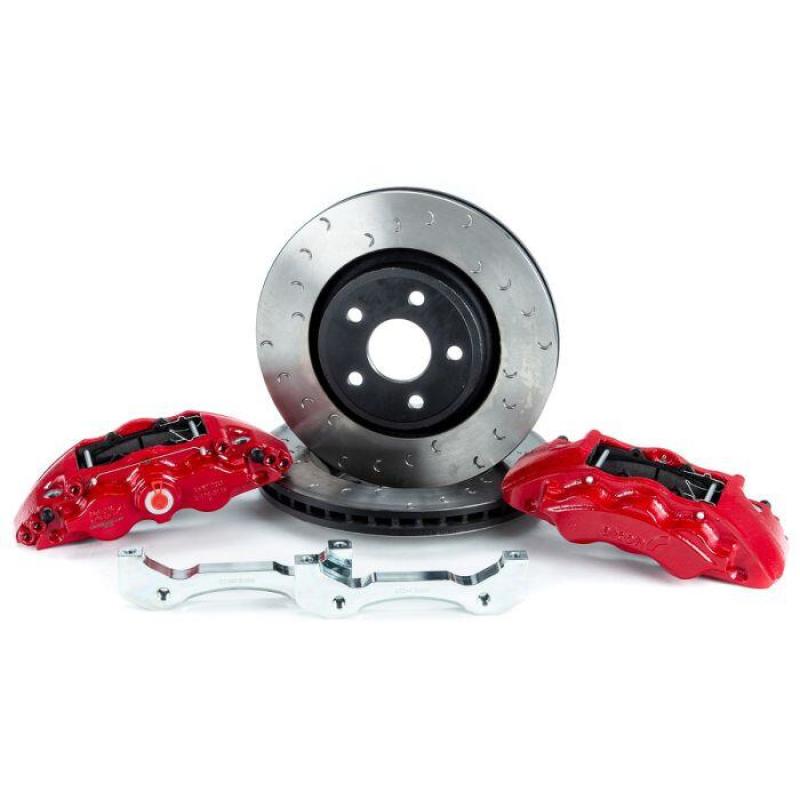Alcon 2018+ Jeep JL 350x32mm Rotors 6-Piston Red Calipers Front Brake Upgrade Kit - Striker Modified