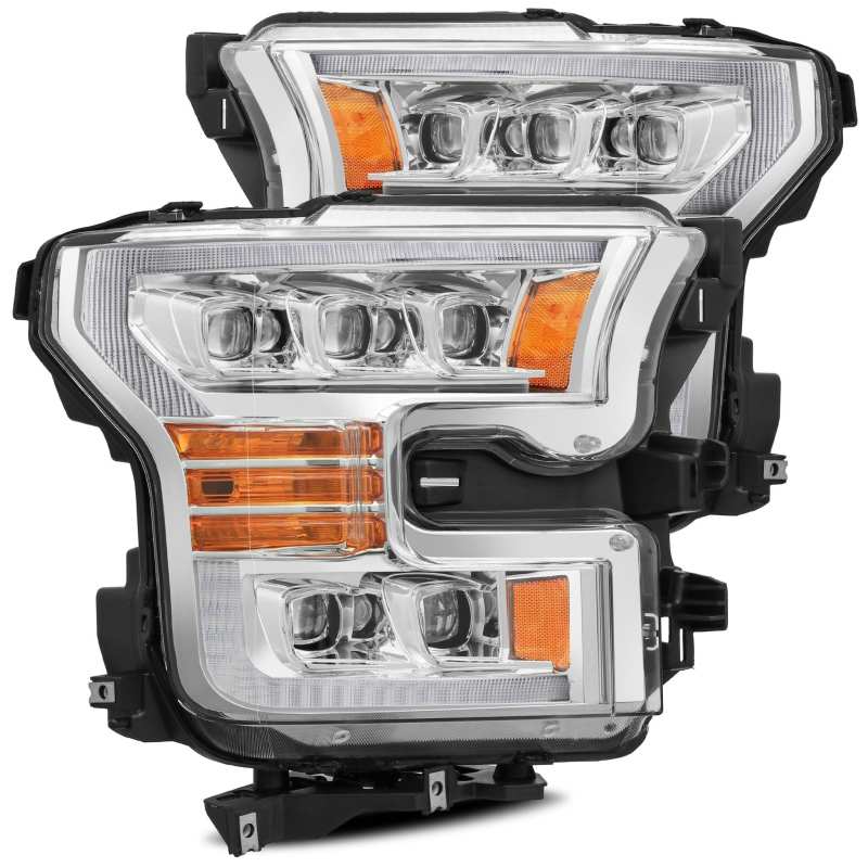 AlphaRex 11-16 Ford F-350 SD NOVA LED Proj Headlights Plank Style Chrm w/Activ Light/Seq Signal - Striker Modified