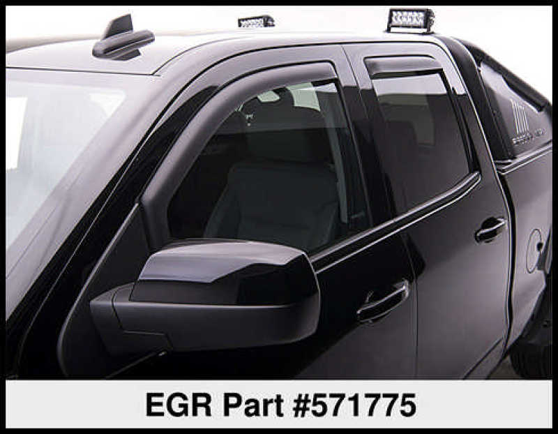 EGR 14+ Chev Silverado/GMC Sierra Crw Cab In-Channel Window Visors - Set of 4 - Matte (571775) - Striker Modified