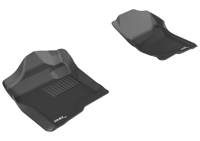 3D MAXpider 2007-2013 Chevrolet Silverado Extended/Crew Cab Kagu 1st Row Floormat - Black - Striker Modified