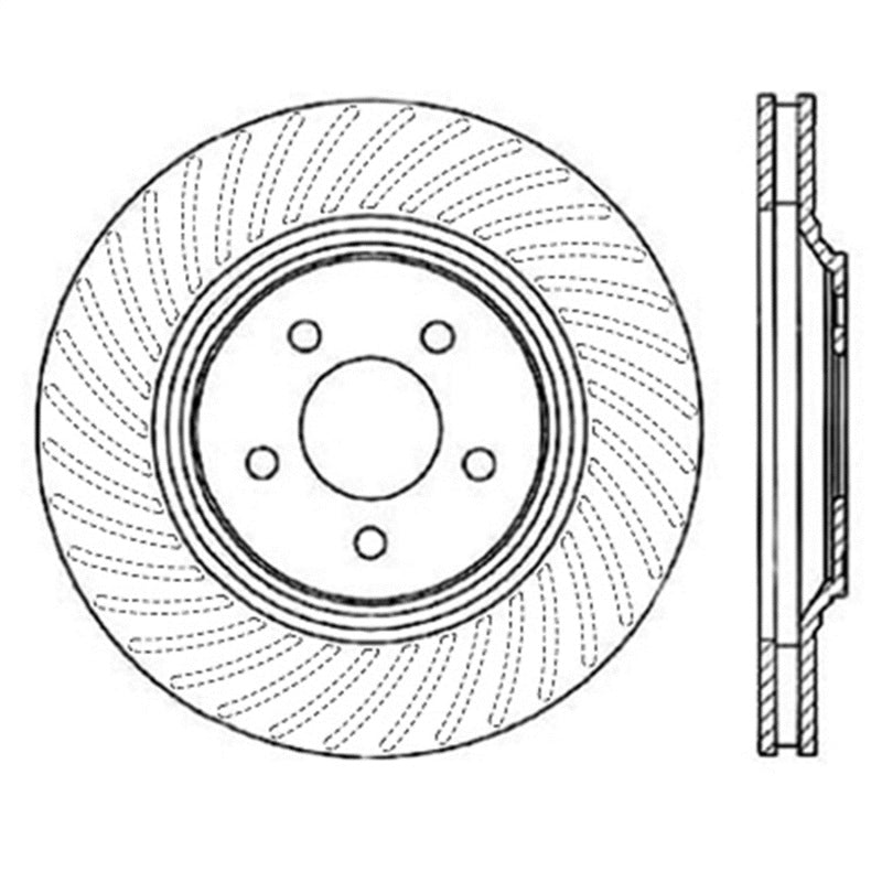 StopTech Power Slot 94-04 Ford Mustang Front Left Slotted Rotor - Striker Modified