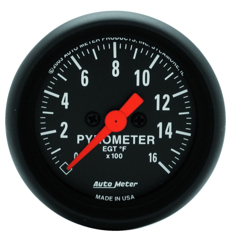 Autometer Z-Series 52mm 0-1600 Def F Full Sweep Electronic Pyrometer Gauge - Striker Modified