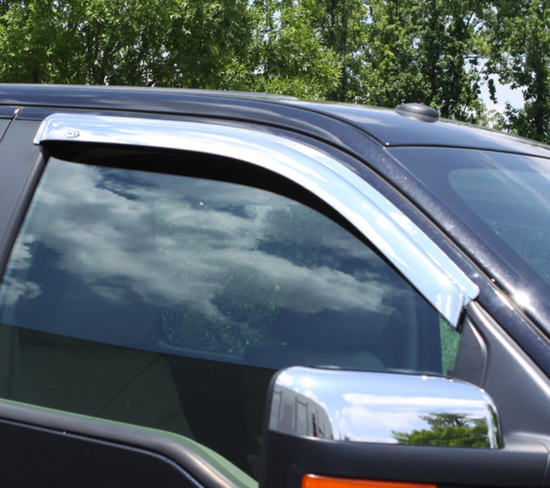 AVS 99-07 Chevy Silverado 1500 Standard Cab Outside Mount Front Window Ventvisor 2pc - Chrome - Striker Modified
