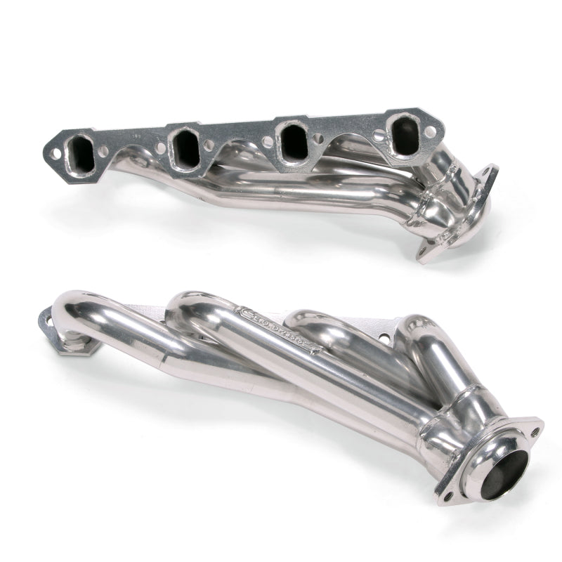 BBK 79-93 Mustang 5.0 Shorty Unequal Length Exhaust Headers - 1-5/8 Silver Ceramic - Striker Modified