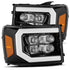 AlphaRex 07-13 GMC 1500HD NOVA LED Proj Headlights Plank Style Chrome w/Activ Light/Seq Signal/DRL - Striker Modified