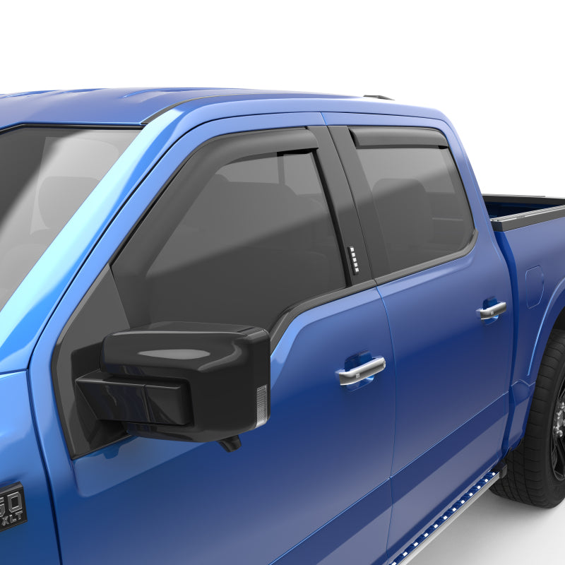 EGR 15+ Ford F150 Crew Cab In-Channel Window Visors - Set of 4 - Matte (573495) - Striker Modified