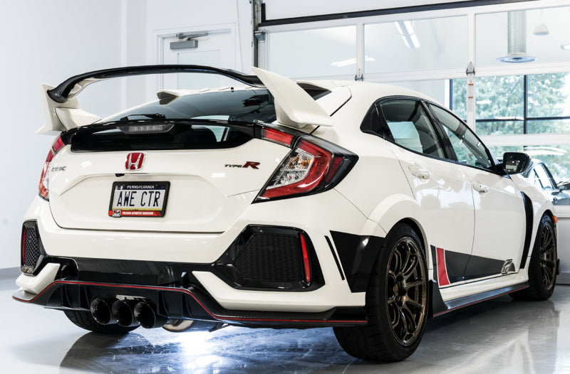 AWE Tuning 2017+ Honda Civic Type R Touring Edition Exhaust w/Front & Mid Pipe - Diamond Blk Tips - Striker Modified