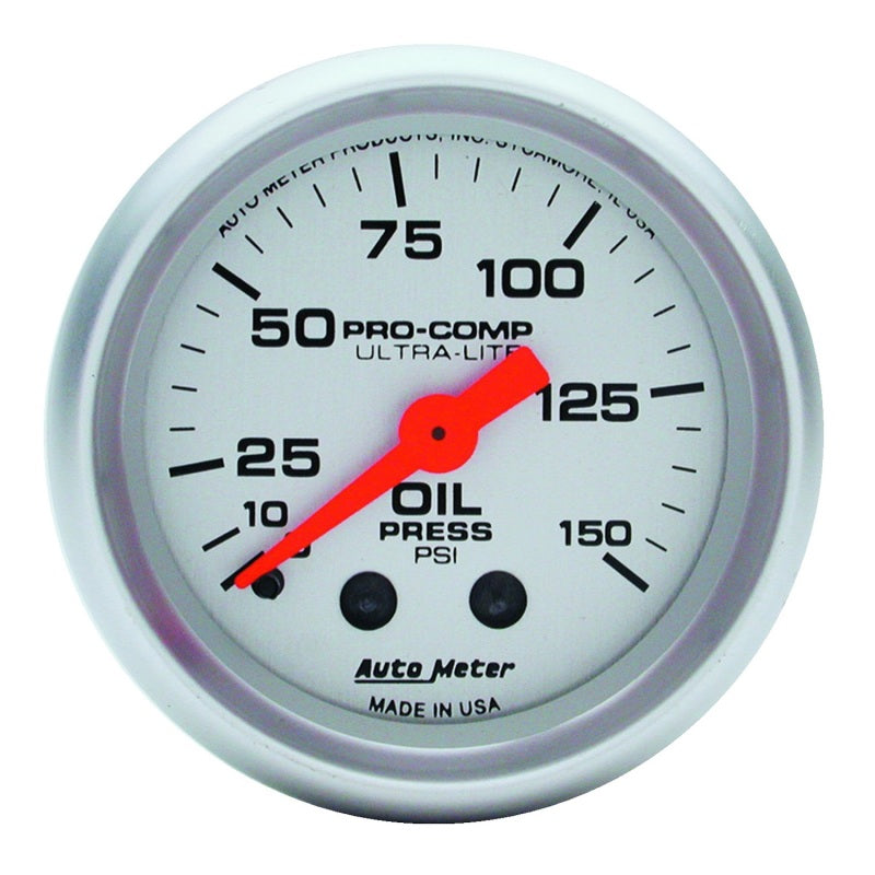 Autometer Ultra-Lite 52mm 0-150 PSI Mechanical Oil Pressure Gauge - Striker Modified