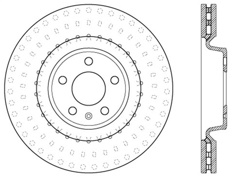 StopTech Power Slot 12 Audi A6 Quattro/11-12 A7 Quattro / 7/11-13 S4 Front Left Slotted Rotor - Striker Modified