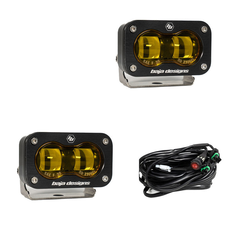 Baja Designs Universal S2 SAE Spot LED (Pair) - Amber - Striker Modified