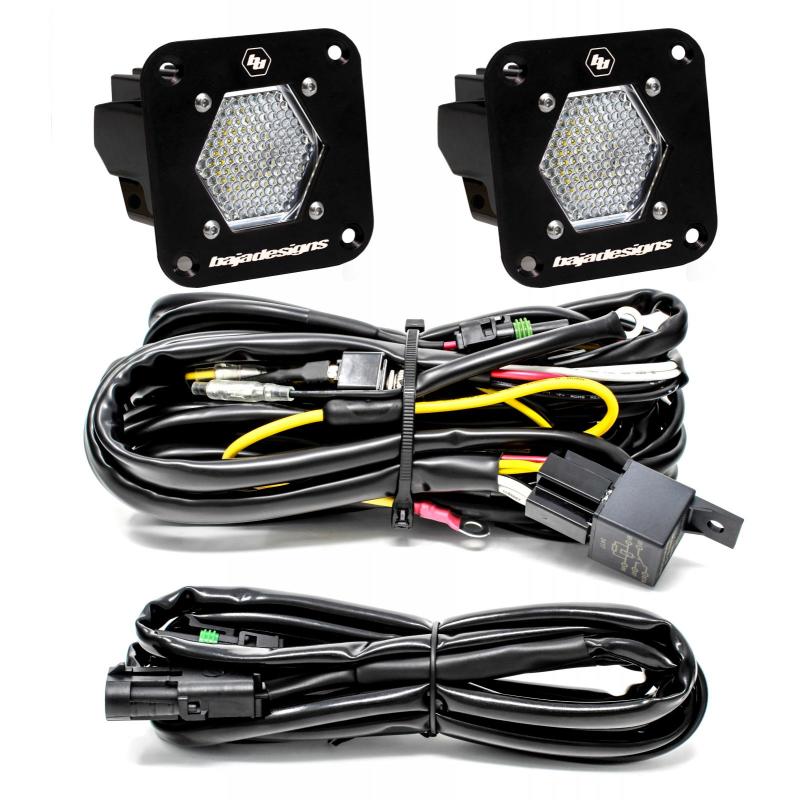 Baja Designs S1 Work/Scene LED Light Backup Kit w/ Mounting Bracket Pair - Striker Modified