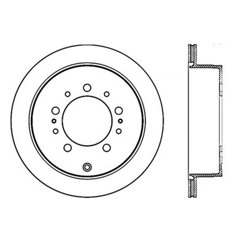 StopTech Power Slot 08-09 Lexus LX450/470/570 / 07-09 Toyota Tundra Slotted Left Rear Rotor - Striker Modified