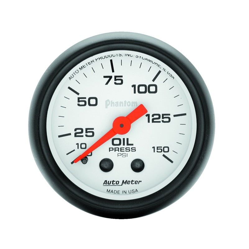 Autometer Phantom 52mm 150 PSI Mechanical Oil Pressure Gauge - Striker Modified