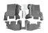 BedRug 97-06 Jeep TJ Front 3pc BedTred Floor Kit w/Center Console - Incl Heat Shields - Striker Modified