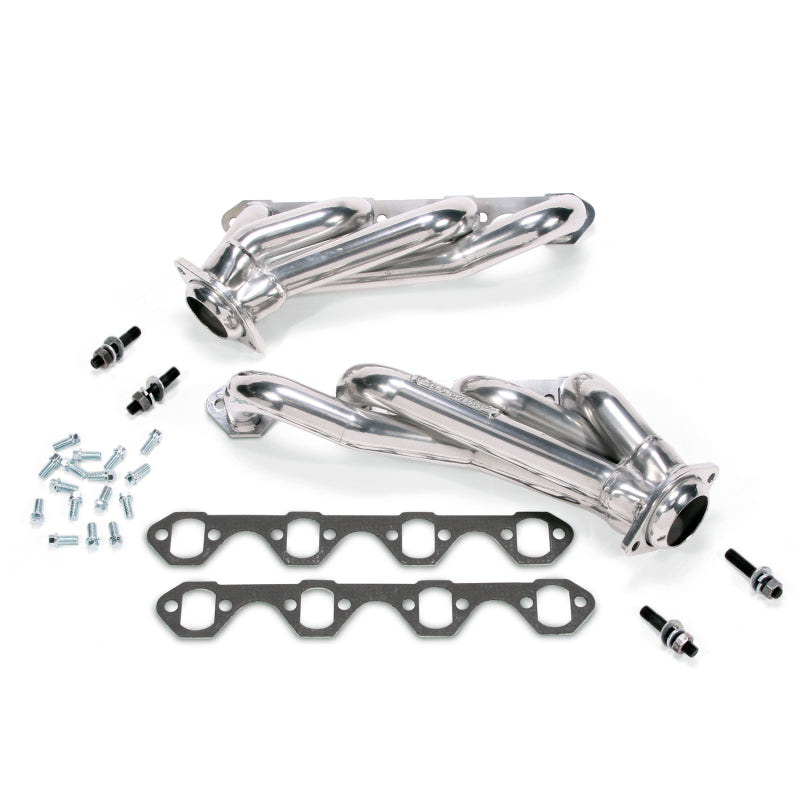 BBK 79-93 Mustang 5.0 Shorty Unequal Length Exhaust Headers - 1-5/8 Silver Ceramic - Striker Modified