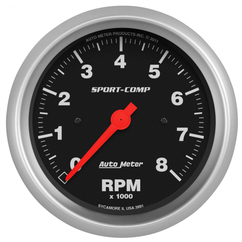 Autometer Sport-Comp 3-3/8 inch 8000 RPM Electronic In Dash Tach - Striker Modified