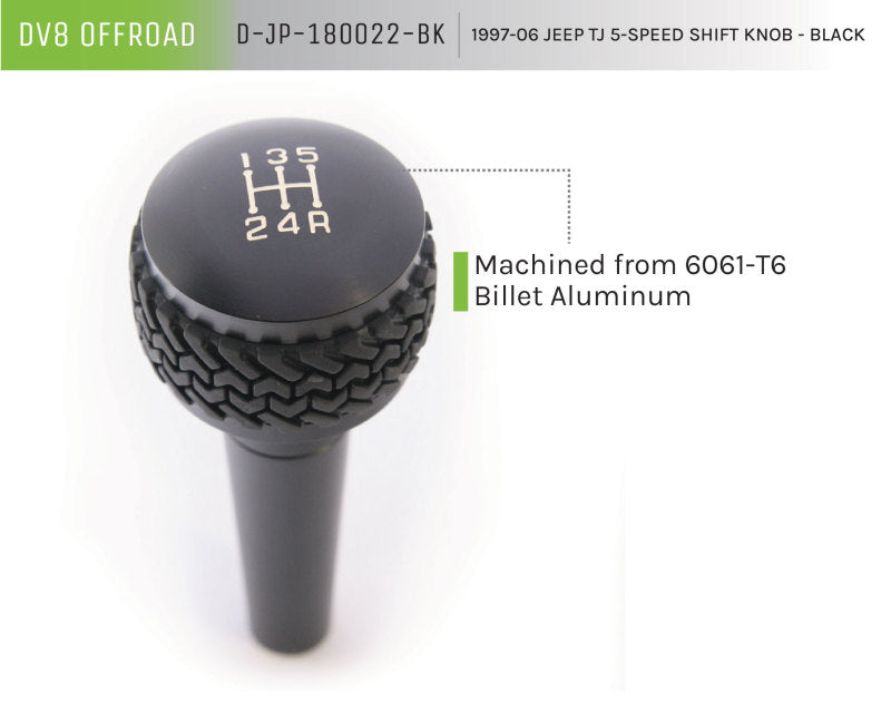 DV8 Offroad 1997-06 Jeep TJ 5-Speed Shift Knob And Lever Black - Striker Modified