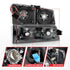 ANZO 2003-2006 Chevrolet Silverado 1500 Crystal Headlights w/ Light Bar Black Housing - Striker Modified