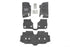 BedRug 07-16 Jeep JK Unlimited 4Dr Front 4pc Floor Kit (Incl Heat Shields) - Striker Modified