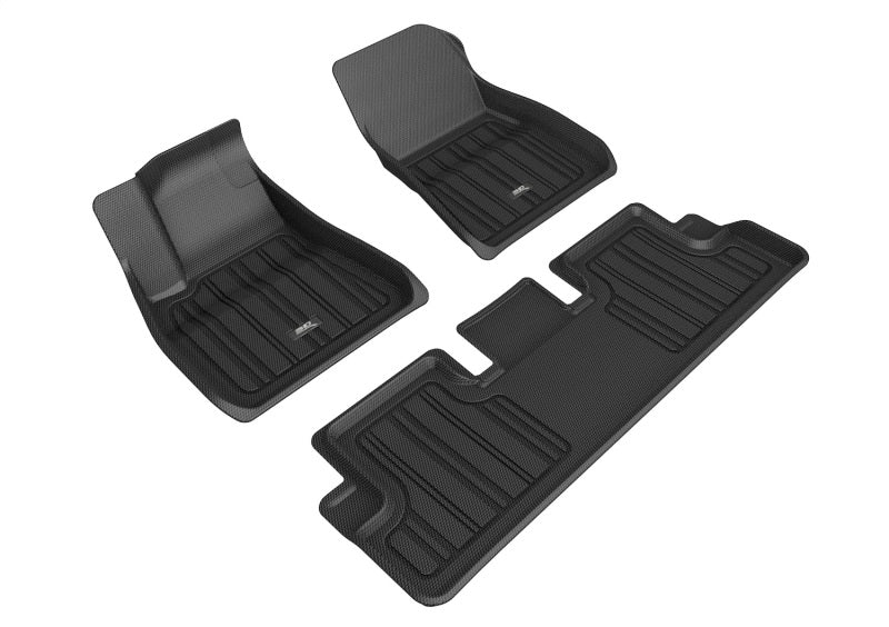 3D MAXpider 2020-2022 Tesla Model 3 Elitect 1st & 2nd Row Floormats - Black - Striker Modified