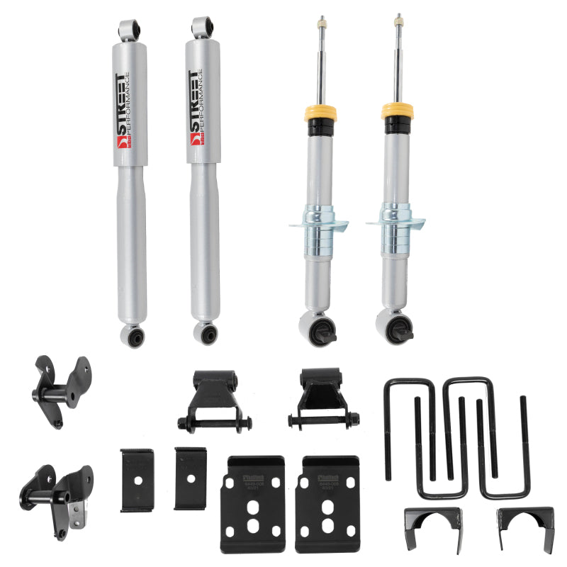 Belltech 2021+ Ford F-150 2WD 1-3.5in Front 4.5in Rear Complete Lower Kit with SP Shocks - Striker Modified