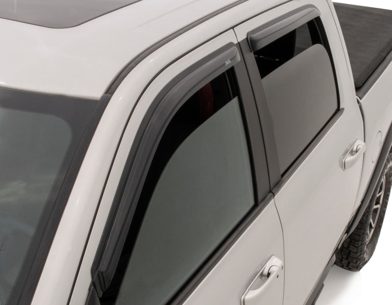 AVS 09-18 Dodge RAM 1500 Crew Cab Ventvisor Outside Mount Window Deflectors 4pc - Smoke - Striker Modified