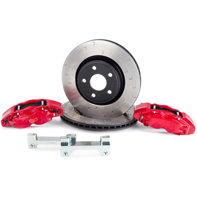 Alcon 2018+ Jeep JL 350x32mm Rotors 6-Piston Red Calipers Front Brake Upgrade Kit - Striker Modified