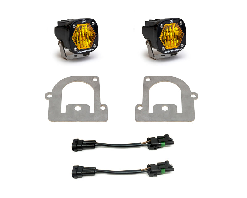 Baja Designs 21+ Ford Bronco Sport S1 WC LED Fog Pocket Light Kit - Amber - Striker Modified
